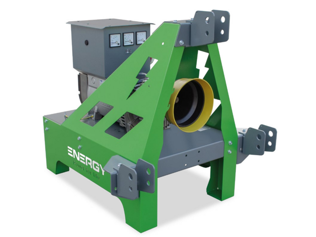 Zapfwellengenerator Energy EY-42TCS 1500 U/min
42kVA / 34kW Dauerleistung, 46kVA / 37kW Notleistung
empf. Traktorleistung ca. 105PS, 430 U/min an der Zapfwelle
Konfiguration für Hauseinspeisung mit CEE 400V 63A 1h Steckdose
Gegenstecker CEE 63A 1h für die Hauseinspeisung
Synchrongenerator 4polig, IP 44, V-A-Hz Instrumente
AVR Regelung 3-phasig messend zur Optimierung des Betriebes unter Schieflast
Spannungs- und Frequenzüberwachung am Generator verbaut
ISO Panel Full - Umschaltung zwischen Hauseinspeisung und Feldbetrieb (IT/TN)
Feldbetrieb mit Isolationsüberwachung: 1x CEE 400V 63A 5P, 1x CEE 400V 32A 5P, 1x CEE 230V 16A 3P, 1x Schuko