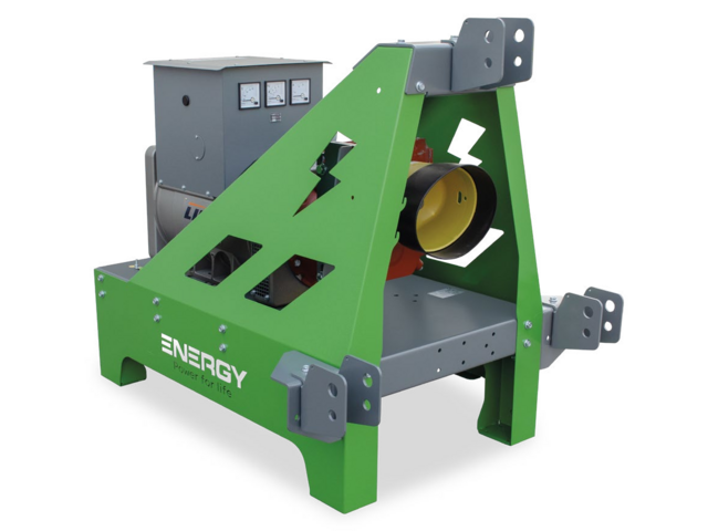 Zapfwellengenerator Energy EY-75TCS 1500 U/min
75kVA / 60kW Dauerleistung, 82,5kVA / 66kW Notleistung
empf. Traktorleistung ca. 180PS, 395 U/min an der Zapfwelle
Konfiguration für Hauseinspeisung mit CEE 400V 125A 1h Steckdose
Gegenstecker CEE 125A 1h für die Hauseinspeisung
Synchrongenerator 4polig, IP 44, V-A-Hz Instrumente
AVR Regelung 3-phasig messend zur Optimierung des Betriebes unter Schieflast
Spannungs- und Frequenzüberwachung am Generator verbaut
ISO Panel Full - Umschaltung zwischen Hauseinspeisung und Feldbetrieb (IT/TN)
Feldbetrieb mit Isolationsüberwachung: 1x CEE 400V 125A 5P, 1x CEE 400V 32A 5P, 1x CEE 230V 16A 3P, 1x Schuko