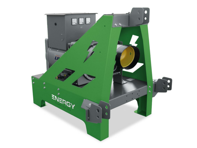 Zapfwellengenerator Energy EY-85TCS 1500 U/min
85kVA / 68kW Dauerleistung, 93,5kVA / 74,8kW Notleistung
empf. Traktorleistung ca. 180PS, 420 U/min an der Zapfwelle
Konfiguration für Hauseinspeisung mit CEE 400V 125A 1h Steckdose
Gegenstecker CEE 125A 1h für die Hauseinspeisung
Synchrongenerator 4polig, IP 44, V-A-Hz Instrumente
AVR Regelung 3-phasig messend zur Optimierung des Betriebes unter Schieflast
Spannungs- und Frequenzüberwachung am Generator verbaut
ISO Panel Full - Umschaltung zwischen Hauseinspeisung und Feldbetrieb (IT/TN)
Feldbetrieb mit Isolationsüberwachung: 1x CEE 400V 125A 5P, 1x CEE 400V 32A 5P, 1x CEE 230V 16A 3P, 1x Schuko